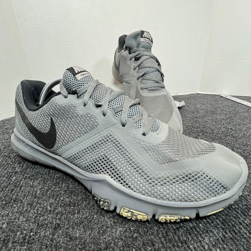Nike Flex Control II Training Shoes Mens 11 Grey Gym Sneakers Workout Mesh Sport
